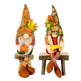 Party Favor Halloween 1pcs Dwarf Doll Fall Decoration Hug Corn Pumpkin Hanging Legs Faceless Ornaments Supplies