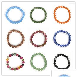 Beaded Strand Beautif Jewelry Bracelet Natural Stone Mixed Color Semi Precious Onyx Diy Beads For Men Women Charming E4 Drop Deliver Dhayv