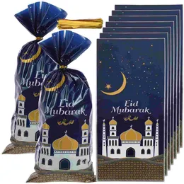 Gift Wrap 50 Pcs Plastic Goodie Bags Eid Mubarak Favour Party Supplies Present Storage Candy Pouches