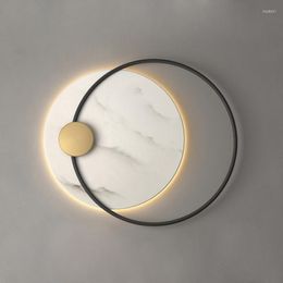 Wall Lamps Nordic Minimalist Simple Circle Background Lamp LED Lights For Living Room Bedroom Bedside Aisle Indoor Lighting