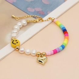 Charm Bracelets Go2Boho Fashion Golden Plated Chain Bracelet With Stainless Steel Miyuki Beads And Natural Pearl Gift