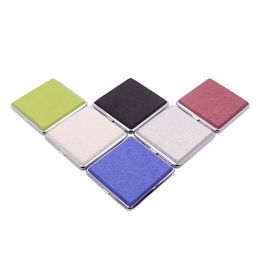 Colourful PU Leather Pattern Skin Cigarette Case Herb Tobacco Preroll Rolling Stash Box Portable Elastic Band Smoking Lighter Container Cigarette Holder