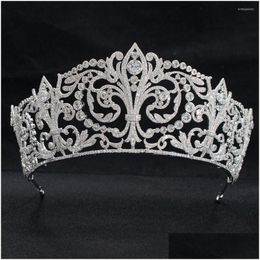 Hair Clips Barrettes Classic Cubic Zirconia Wedding Bridal Princess Tiara Crown Diadem Women Jewellery Accessories Ch10329 Drop Deli Dhryv