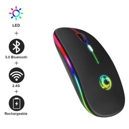 Mice Wireless Bluetooth Mouse RGB Charging Mouse Wireless Computer Mute Muse LED Light Ergonomic Backlight Gaming Laptop USB Mouse