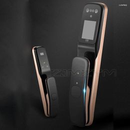 Smart Home Control Automatic Face Recognition Lock Fingerprint Password Wooden Door Anti-theft DoorSmart With Doorbell