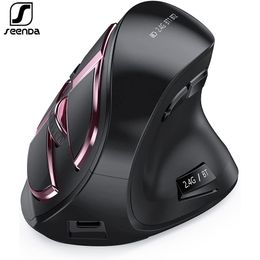 Mice SeenDa Wireless Vertical Mouse Bluetooth Rechargeable 2.4G Mice for MultiPurpose Optical Mouse for PC Laptop Computer