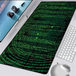 Rests XXL 300x800mm 400x900mm Digital Binary Animation Mouse Pad Custom Game Large Locking Edge Speed Rubber Computer Desk Table Mat