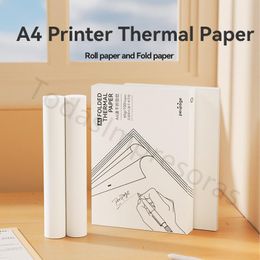 Printers PeriPage Mini A4 Printers Quick Dry and Long Time Storage Continuous Thermal Paper 100 Sheets Folded Thermal Paper Papel Termico