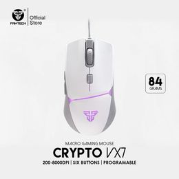 Mice FANTECH CRYPTO VX7 Gaming Mouse 8000DPI and 6 Buttons Macro Huano 10M Switch Game RGB Wired Mouse For Laptop PC Gamer Mice