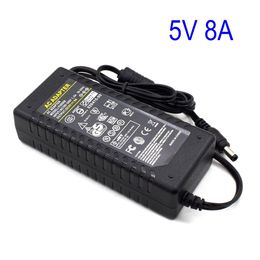 Chargers 5V 8A 40W AC DC Adapter For ws2801or ws2812b Led Strip 5V8A 40W Power Supply Charger transformer 5.5*2.5mm