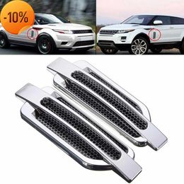 New 2Pcs/Set Silver Car Fishing Rods Air Outlet Improvement Side False Vents Hood Decorative fenders For Car Exterior Accessory