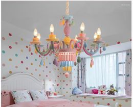 Chandeliers Ly Colourful Crystal Chandelier Macaron Colour Pendant Children Bedroom Lamp Creative Fantasy Modern Kitchen Lights