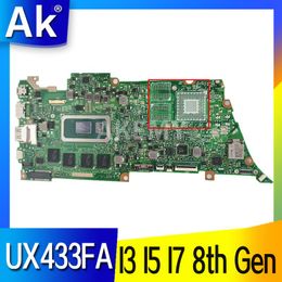 Motherboard UX433FA Motherboard For ASUS Zenbook 14 UX433F UX433FN U4300F UX433 Laotop Mainboard I3 I5 I7 8th Gen CPU 8GB 16GB RAM