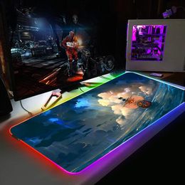 Rests One Piece RGB Mouse Pad Desk Protector Wired Pads Gamer Diy Anime Rug Office Computer Mat Gaming Room Accessories Csgo Carpet