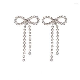 Dangle Earrings Baroque Style Simple Chain String Drop Bowknot Long Tassel Earring Statement Bow Gift Hiphop Jewellery