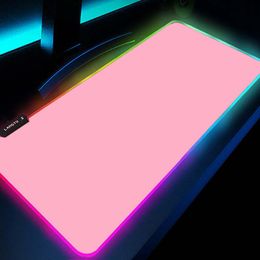 Pads Black And White Mouse Pad Gamer Pink Mouse Mat Simple Gaming Led Lights Mousepad Rgb Computer Accessories Table Pads Large Mats