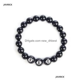 Beaded Strand European And American Acrylic Number 8 Volleyball Basketball Sports Bracelet Mens Imitation Obsidian Beads Drop Delive Dhkos