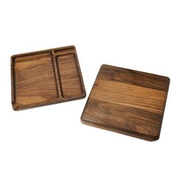 Accessories Square Natural Wooden Rolling Tray Household Smoking With Groove Portable Tobacco Roll Trays Cigarette Diameter 190Mm Dr Dhste