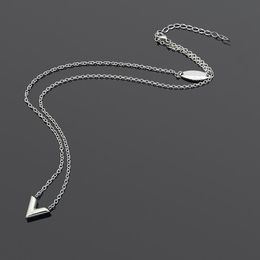 3 Colours Top Quality Luxury Pendant Necklace Simple Style Titanium Steel Jewellery Wholesale