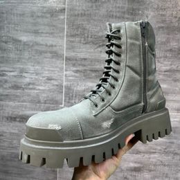 Designer Mann Canvas Boot Retro Armee grün Männer Denim Stiefel klassische männliche Trainer Sneakers Land Bota