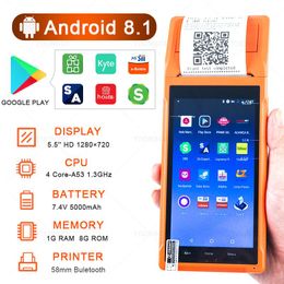 Printers PDA POS Q2 Android 8.1 Handheld Portable Thermal 58mm Printer For Cheques Point Of Sale Comercial All In One Receipt SII Programme