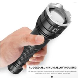 Flashlights Torches Rechargeable Powerful Torch Aluminum Alloy Bright Spotlights Long Range Emergency Light 18650Battery