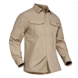 Men's Dress Shirts Tactical Shirt Long Sleeve Skin Protection Military Combat Tops City Hiking Walking Outdoor Camping Man