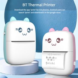 Printers Mini Bluetooth Thermal Printer Digital Instant Photo Printer Cute Portable For Smartphone IOS Android Wireless BT 200dpi Photo
