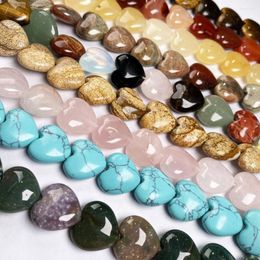 Beads Natural Semi-precious Stones Heart-shaped Grey Agate Opal Loose For Jewellery Making DIY Necklace Bracelet Accessories