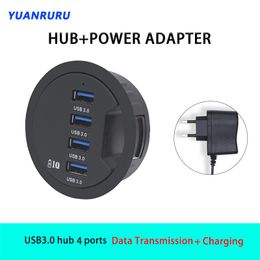 Hubs USB Hub USB 3.0 USB 2.0 Hub Desktop Grommet Type C Port Hub Audio Baseus With SD/TF Port Mount In Desk With Power Adapter 5V 2A