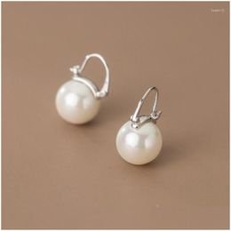 Hoop Huggie Earrings Real. 925 Sterling Sier Fine Jewelry Round Shell Pearl Earbone Leverback Piercing Cg7102 Drop Delivery Dhrx1