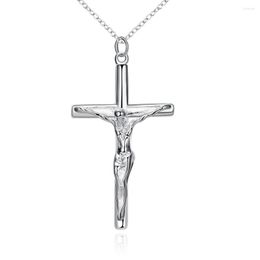 Pendants Drop Ship Silver Creative Male Necklace Men Jewelry Birthday Gifts 925 Sterling Cross Jesus Pendant Fine