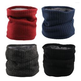 Scarves Unisex Thick Collar Scarf Windproof Knitted Circle Loop Winter Neck Gaiter Fleece Lined Warmer