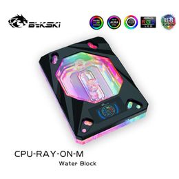 Cooling Bykski CPU Water Block use for ryzen 5 3600x/ Ryzen ThreaRipper/AM3/AM4/FM2/ AMD CPU RGB/ARGB LED Light Support to Motherboard