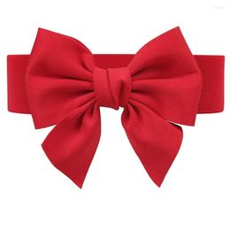 Belts Bowknot Ladies Versatile Elastic Stretch Soft Wide Belt Decorative Simple Fashion Dress Sweater Women Drop Delivery Accessories Dhh2P