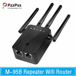 Routers PzzPss Wireless M95B Repeater Wifi Router 300M Signal Amplifier Extender 4 Antenna Router Signal Amplifier For Office Home