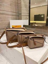 new Evening bag Crossbody Bag Fashion Geometric Puzzle Tote Women Handbag Leather Pure Colour Shoulder Simple Atmosphere Messenger Purse Change Wallet 1026