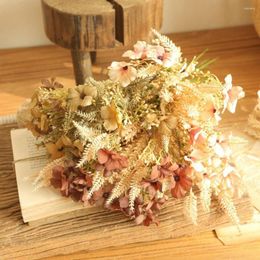 Decorative Flowers Small Wildflower Grass Bouquet Artificial Flower Arrangement Wedding Scene Layout Home Dining Table Center Window Decor