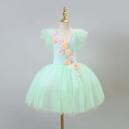 Stage Wear Green Long Romantic Ballet Tutu Professional Leotard Girl Costume Performance Dress For Girls Skirts