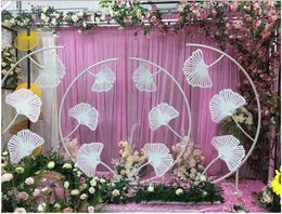 Party Decoration Wrought Iron Ginkgo Leaf Road Leading Arch Wedding Props Stage Background Window T Lead