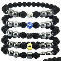 Beaded Strand Charm Natural Stone Round Bead Bracelet Yoga Meditation Energy Magnetic Handmade For Men Or Women Drop Delivery Jewelr Dhi15