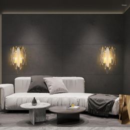 Wall Lamp LED Living Room Porch Smoke Grey Hand Glass Light Luxury Bedroom Designer Studio Industrial Style Decorative