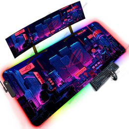 Rests Led Mouse Mat Xxxl 1200x600 Asus Rog Gaming Mouse Pad Rgb Extra Large Mousepad Game Accessories 100x50 with Backlight Table Mats