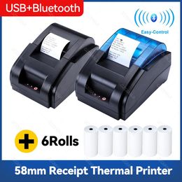 Printers Thermal Receipt Printer 58mm POS Printer Bluetooth USB For Mobile Phone Android iOS Windows For Supermarket and Store