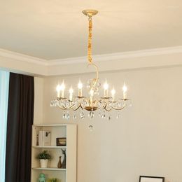 Chandeliers Rustic Iron Bar Kitchen Lamp Dining Room Crystal Bedroom Living Light Chandelier Ceiling Lustres Home Lighting