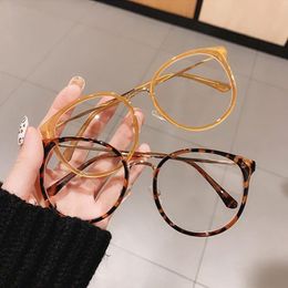 Sunglasses Frames Fashion Round Women Glasses Frame Vintage Clear Lens Eyewear Men Optical Leopard Green Eyeglasses GlassesFashion