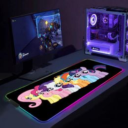 Pads RGB My Little Ponys Gamer Large Tapis De Souris XXL Mouse Pad Gaming Accessiores Mousepad Mause Pad with Backlit Led Mausepad