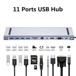 Stations Multiports USB C Docking Station Hub with HDMICompatible PD Fast Charger Adapter For Macbook Air Matebook Pro Laptop Accessory