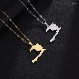 Pendant Necklaces Stainless Steel Haiti Country Map With State Name Women Lass Ayiti Silver Color/Gold Colour Jewellery Gifts