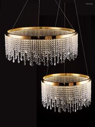 Chandeliers Modern Crystal Chandelier For Living Room Gold Round Lamp Luxury Home Decor Light Fixture Loft Hang Lighting